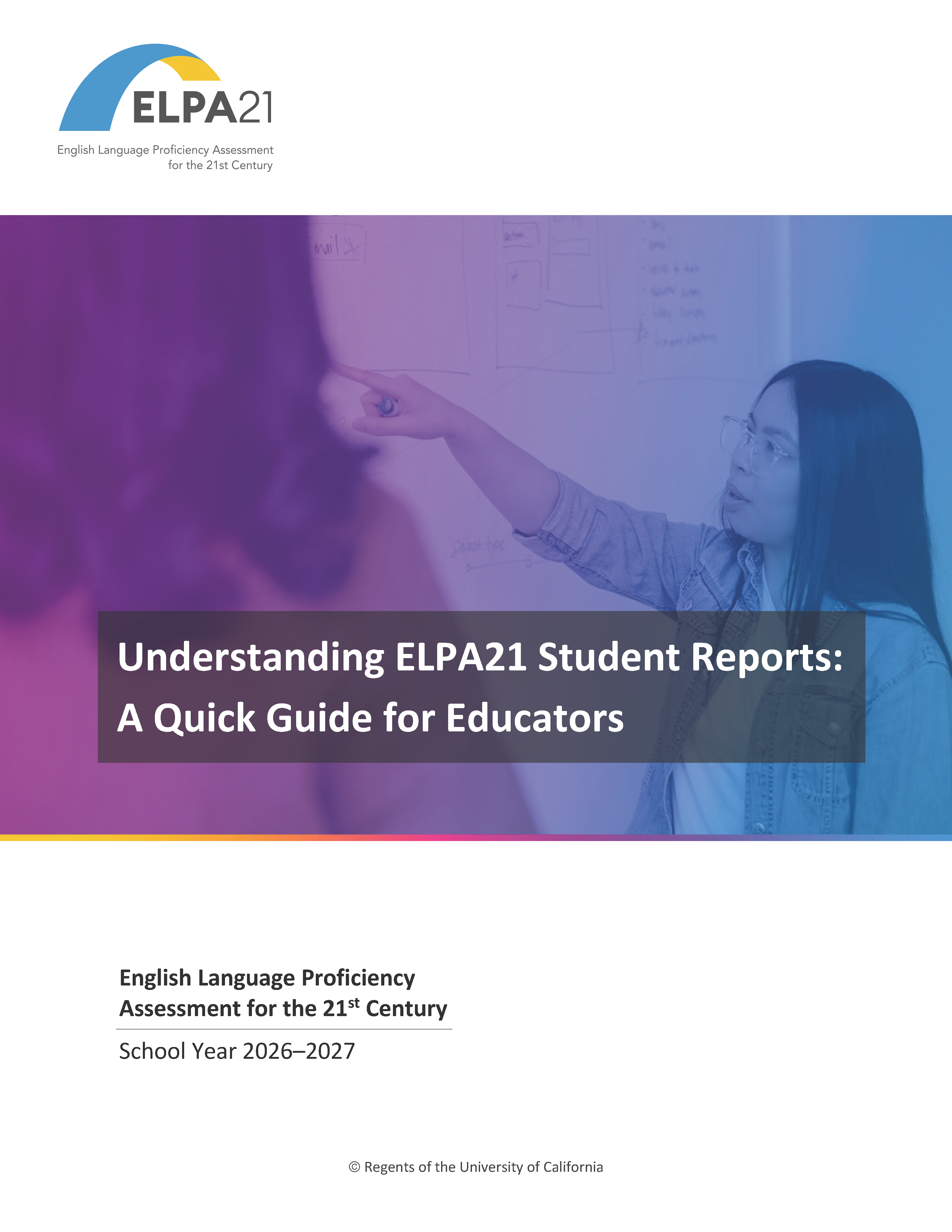Cover page of the Alt ELPA Quick Guide to Understanding Reports for Educators